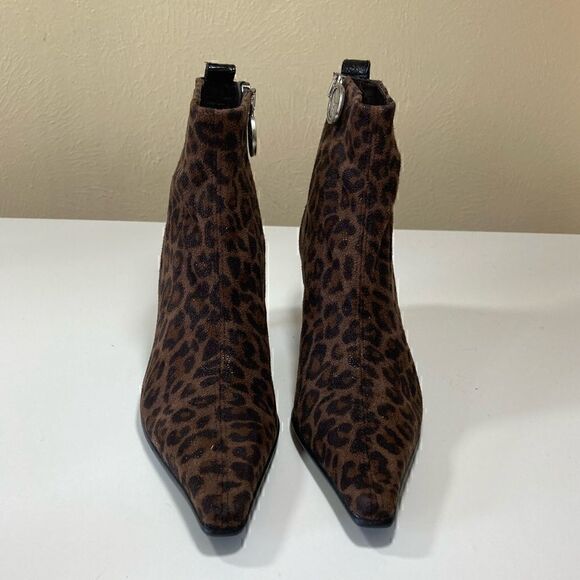 DONALD PLINER 5 leopard print brown booties EUC - Picture 2 of 16
